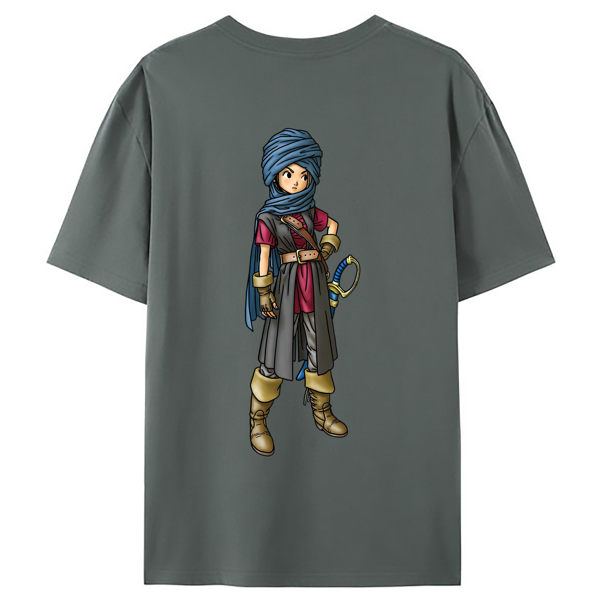 （画像用） ドラゴンクエスト Doragon Kuesuto Dragon Quest 綿100％ メンズ半袖Tシャツ（バックプリント） 通気性